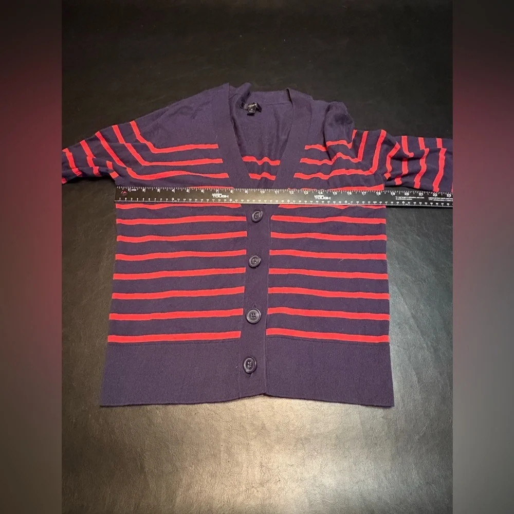 J. Crew Blue and Pink Cardigan Sweater size M
